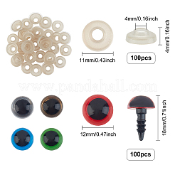 Yeux de poupée en résine avec rondelles&nbsp;DIY-WH0209-05B