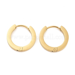 Boucles d'oreilles créoles en acier inoxydable 304 givré avec placage ionique (IP) pour femmes&nbsp;EJEW-C096-31B-G