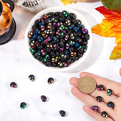 400 Stück undurchsichtige schwarze Acrylperlen&nbsp;MACR-SC0001-66