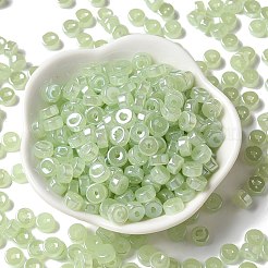 Perles de rocaille en imitation de jade et en verre lustré&nbsp;SEED-E001-J3x6mm-A03