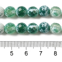 Gefärbte und erhitzte Stränge natürlicher Fire Crackle-Achatperlen&nbsp;G-P539-B01-21
