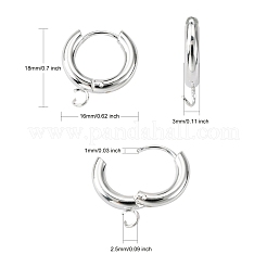 201 accesorios para pendientes de aro huggie de acero inoxidable&nbsp;STAS-P283-01C-S