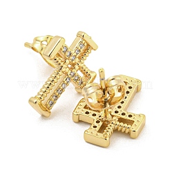 Ottone micro spianare zirconi orecchini&nbsp;EJEW-P261-25A-G