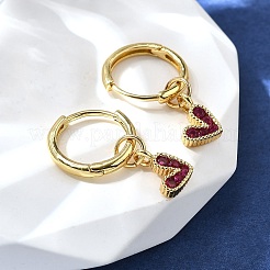 Orecchini a cerchio in ottone a cuore&nbsp;EJEW-Z086-16G