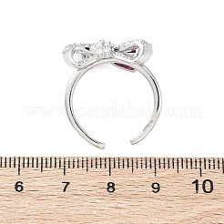 Manschettenringe aus Messing mit Mikropavé-Zirkonia für Damen&nbsp;RJEW-A062-01P