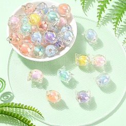 60pcs perles acryliques irisées arc-en-ciel placage uv&nbsp;OACR-YW0003-95