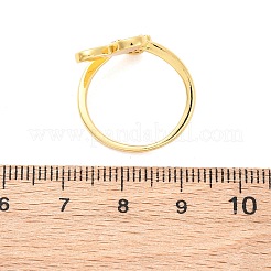 Anelli per polsini da donna in ottone con micro pavé di zirconi trasparenti&nbsp;RJEW-U047-24G-02