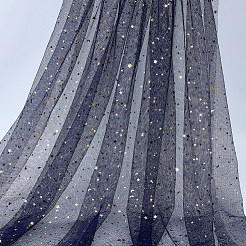 10 mètre de tissu en maille polyester à motif étoiles et lune&nbsp;DIY-PH0038-06B