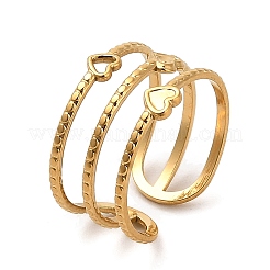 Bague ouverte en acier inoxydable 304 avec placage ionique (IP) pour femme&nbsp;RJEW-Z015-07G