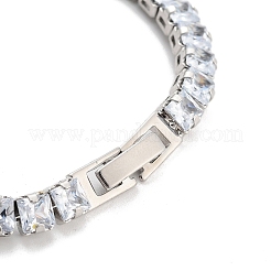 Messing-Pavé-Armbänder mit klaren Zirkonia-Gliedern&nbsp;BJEW-YWC0002-09P