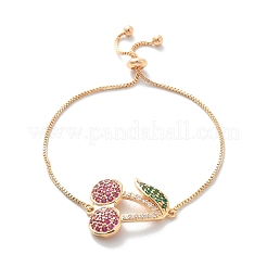 Kirsche Messing Micro Pave Zirkonia Link Slider Armbänder&nbsp;KK-R217-54G