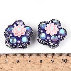 Blumenförmige Polymer Clay Strassperlen&nbsp;CLAY-U023-01F