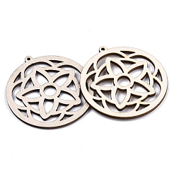 Grands pendentifs en bois naturel non teint&nbsp;WOOD-N007-015