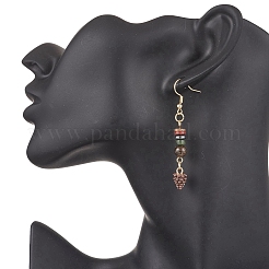 Boucles d'oreilles pendantes en forme de pomme de pin en alliage émaillé&nbsp;EJEW-JE06630