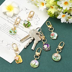 7 Stück Blumen-Anhänger aus Emaille-Legierung.&nbsp;HJEW-YW00315