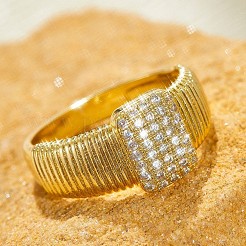 Messing Micro Pave klare Zirkonia Fingerringe&nbsp;FS-WGEE21A-03