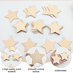 50 Stück Holzausschnitte&nbsp;DIY-SP0004-64A-03
