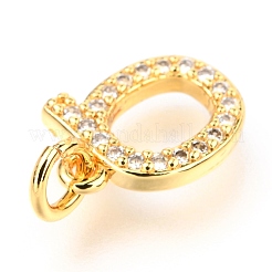 Breloques en laiton avec zircone cubique de micro pave&nbsp;ZIRC-O037-15G