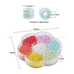 4200 pz 7 colori perline di semi di vetro rotonde con vernice da forno&nbsp;SEED-YW0001-71