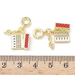 Micro pavé de zircone cubique en laiton avec pendentifs en émail&nbsp;KK-Z134-10G-02