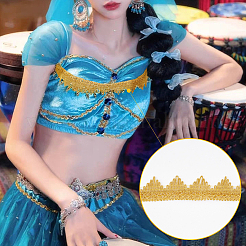 Ruban de dentelle polyester scintillant&nbsp;OCOR-WH0080-33B