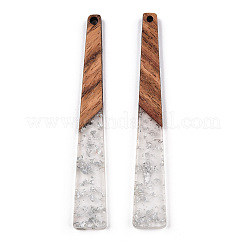 Grands pendentifs en résine translucide et bois de noyer&nbsp;RESI-TAC0017-46-A02