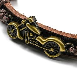 4 Stück verstellbare Armbänder aus geflochtenem Kunstleder mit 4 Stilen&nbsp;BJEW-F458-13