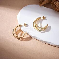 Boucles d'oreilles à griffes multicouches en acier inoxydable pour femmes&nbsp;JE1102A