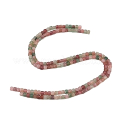 Hilos de cuentas de cuarzo fresa rojo y verde natural&nbsp;GG-NH0006-A01