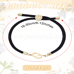 1 braccialetti scorrevoli in cordino di nylon regolabile per donna&nbsp;BJEW-LP0001-32G-01