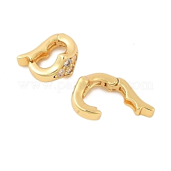 Messing Micro Pave klare Zirkonia Falte über Verschlüsse&nbsp;KK-U056-10G