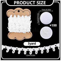Galons tressés en nylon de 3 mètre avec boucles de boutons élastiques&nbsp;DIY-DR0002-65B