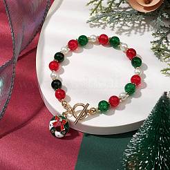Glasperlenarmbänder zum Thema Weihnachten&nbsp;BJEW-JB10940