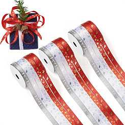3 rollo de cintas navideñas de poliéster con estampado en caliente de 10 m y 5 colores&nbsp;OCOR-TA0002-13