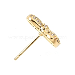 Ohrstecker-Verschlüsse aus Messing mit Mikropavé-Fassung aus Zirkonia und Ösen&nbsp;CU-CBA0DEA-01G