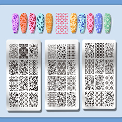 Plantillas de arte de uñas diy de acero inoxidable&nbsp;MRMJ-WH0092-103