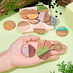 14 colgante de resina opaca y madera de nogal de 7 colores.&nbsp;RESI-TA0005-23