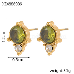 Ohrstecker aus 304 Edelstahl mit Zirkonia&nbsp;STAS-OY009-15G