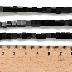 Natürliche schwarze Onyxperlenstränge&nbsp;G-Z110-J01-4x4mm