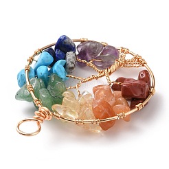 Gros pendentifs en fil de cuivre naturel et synthétique gmestone&nbsp;PALLOY-JF01433-01