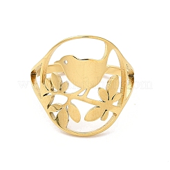 Anillo ajustable de acero inoxidable 304 con revestimiento iónico (IP) para mujer.&nbsp;RJEW-L107-034G