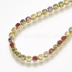 Verstellbare messing zirkonia (zufällige mischfarbe) slider armbänder&nbsp;BJEW-S141-02