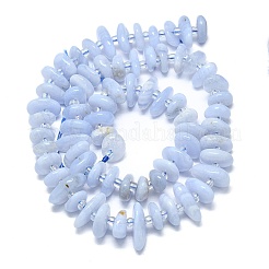Natürliche blaue Spitze Achat Chip-Perlen-Stränge&nbsp;G-NH0016-J01-01