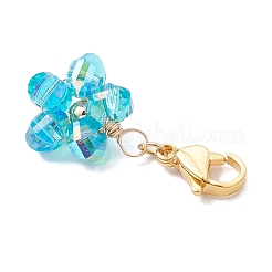 Décorations suspendues en forme de fleurs en verre transparent&nbsp;HJEW-JM03728
