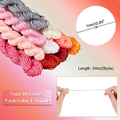 10 confezione di cordino intrecciato in nylon di 10 colori&nbsp;NWIR-PH0002-06B-01