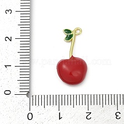 Pendentifs en laiton émaillé couleur cerise&nbsp;KK-G526-06G