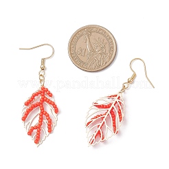 Boucles d'oreilles pendantes en perles de verre faites à la main&nbsp;EJEW-MZ00563-02