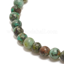 Bracciale elasticizzato con perline rotonde e pietre preziose naturali con ciondolo a forma di foglia&nbsp;BJEW-JB07587