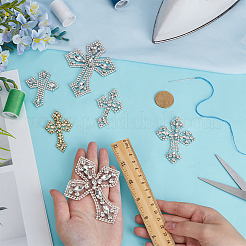 6 Stück 6 Stile Kreuz Hotfix Strass Applikationen&nbsp;DIY-FG0009-90