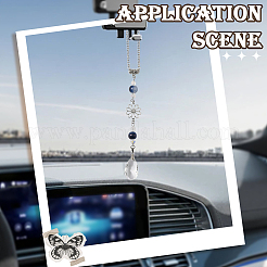 7 pz 7 colori fiore lega e vetro goccia auto ornamenti appesi&nbsp;HJEW-SC0002-72